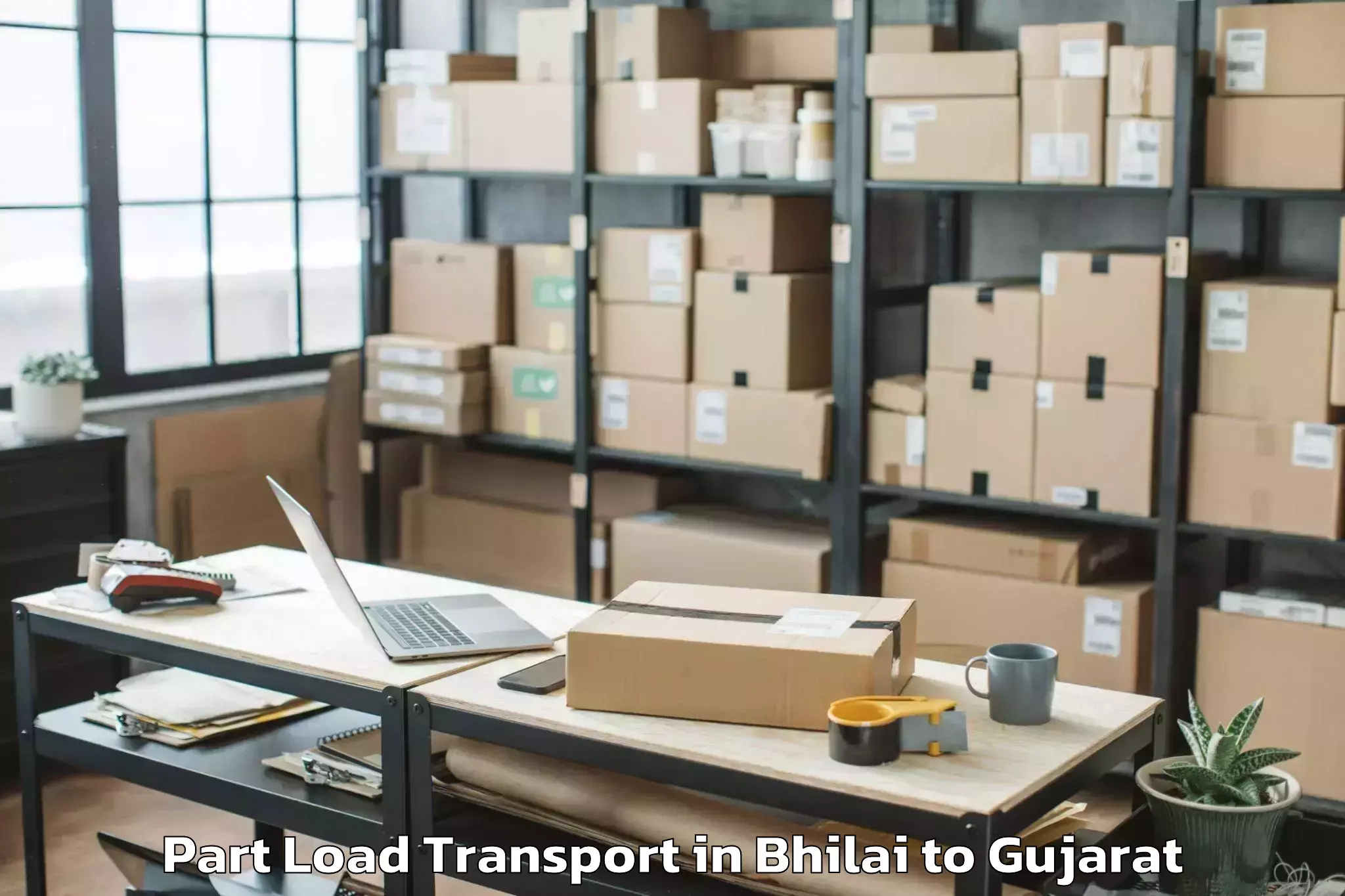 Quality Bhilai to Lodhika Part Load Transport